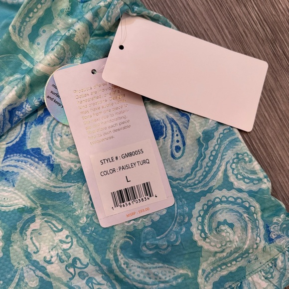 Gottex Large turquoise paisley golf / tennis skirt - Picture 6 of 7